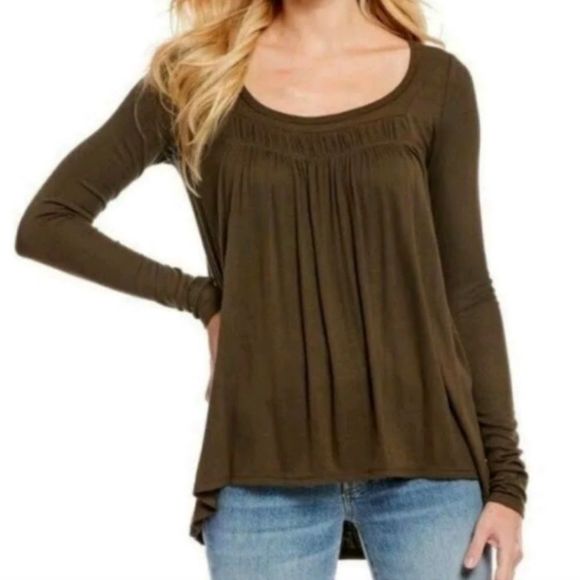 Free People We The Free Love Valley Soft Stretch Ribbed OliveGreen/Brown Size S - Picture 4 of 14